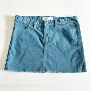 Carve Designs Corduroy Mini Skirt Blue Raw Hem Casual Women’s Size 6